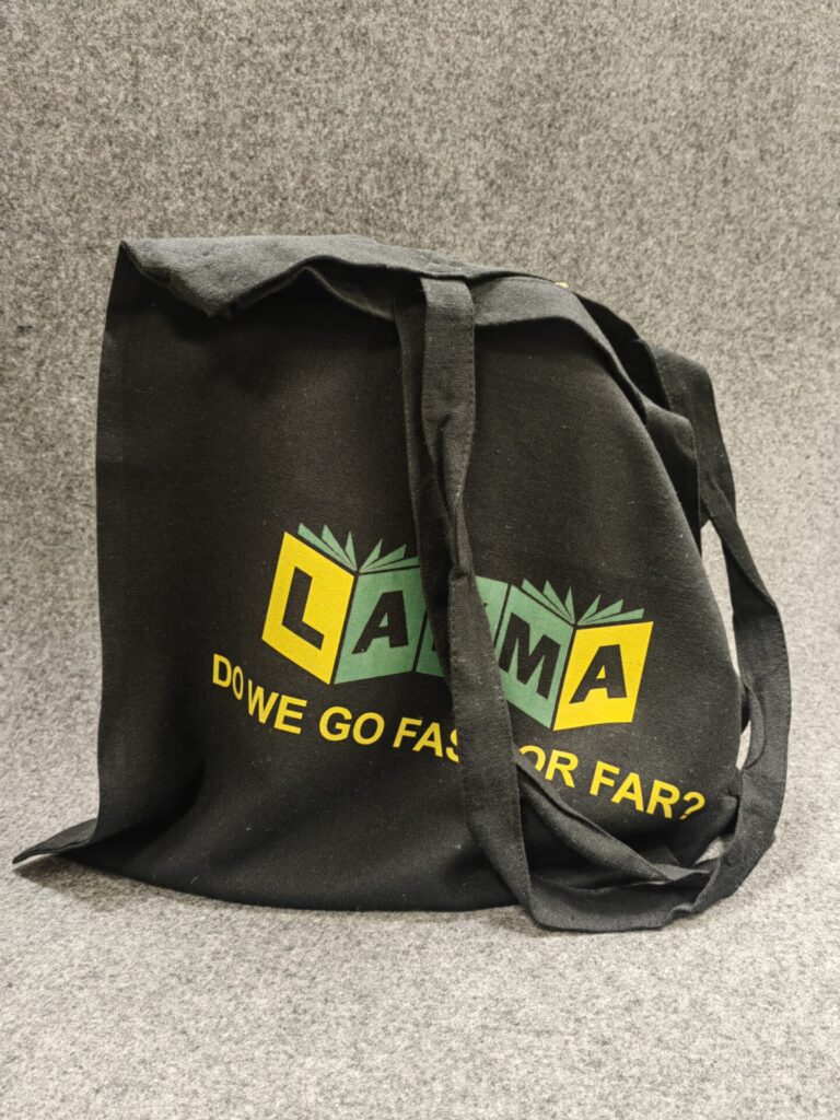 Medžiaginiai maišeliai su tekstu ir logo