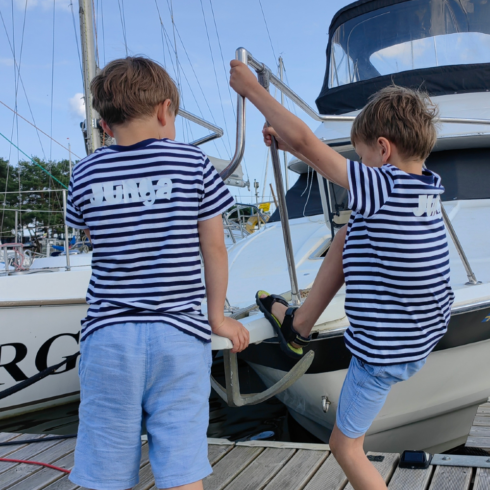 Vaikiški jūreiviški dryžuoti marškinėliai junga