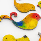 Pavasarinis rinkinys dekoravimui paušteliai mokykloms 70 vnt iš veltinio