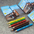 Vardinių spalvotų pieštukų rinkinys su mokyklos ar darželio logotipu išleistuvėms