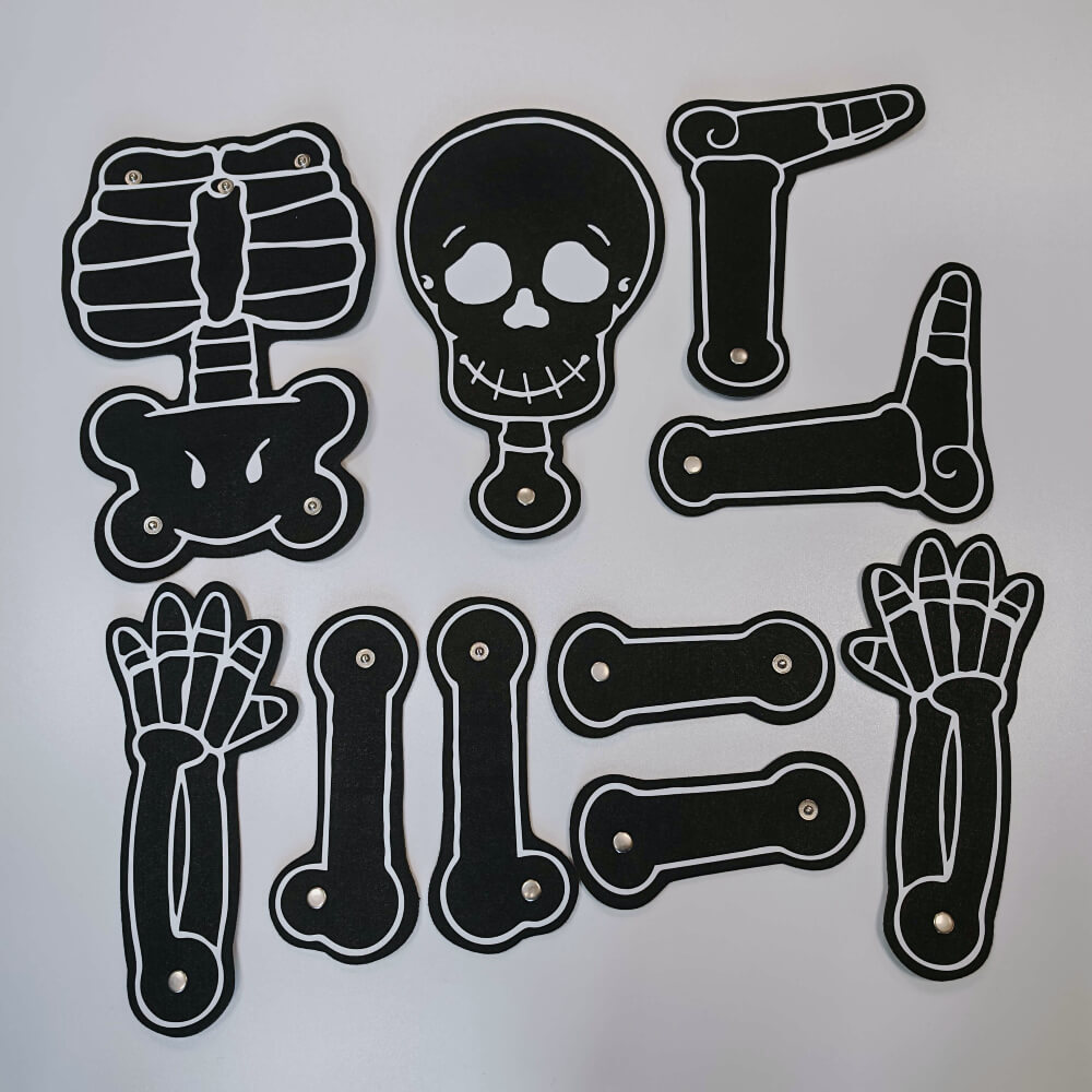 Lavinamasis žaidimas - Sujunk kūno dalis - veltinio skeletas