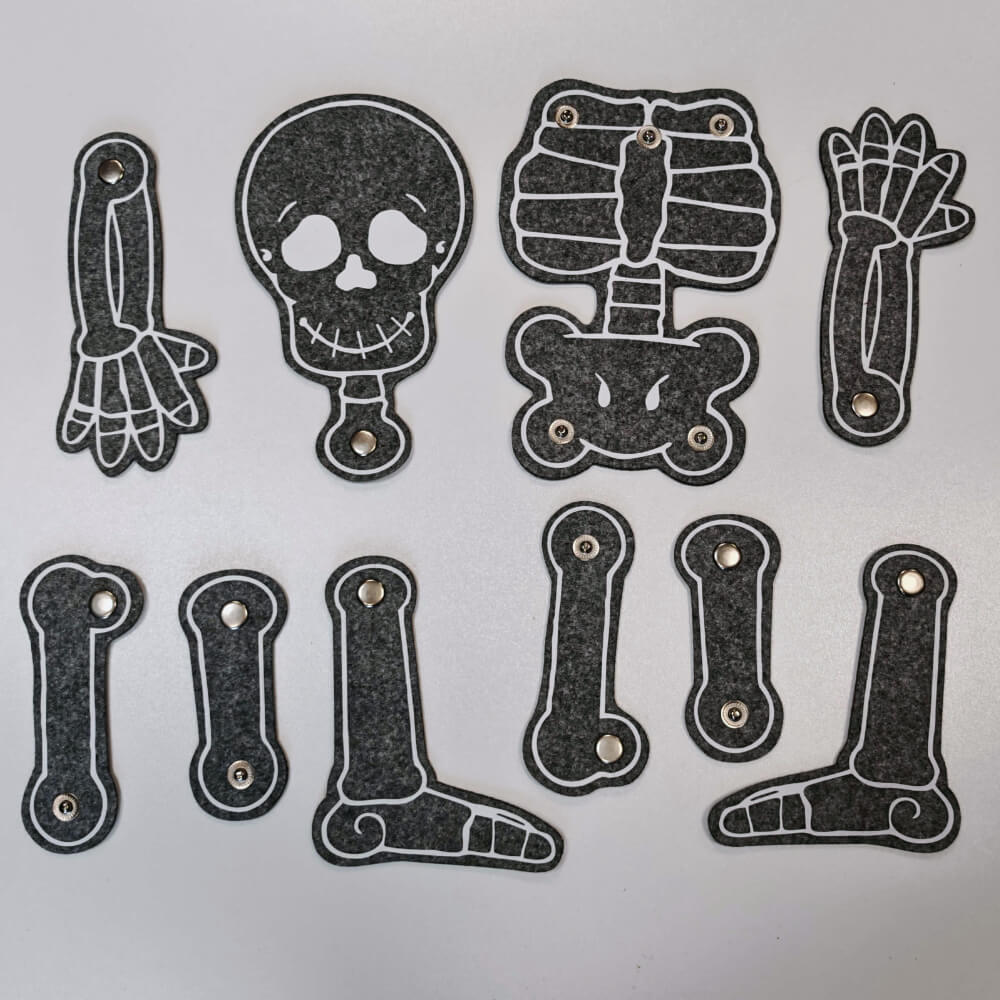 Lavinamasis žaidimas - Sujunk kūno dalis - veltinio skeletas